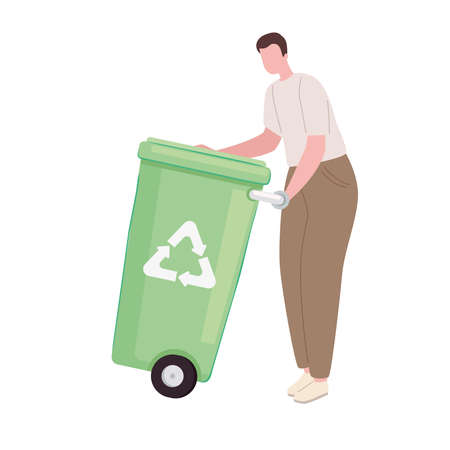 Man with recycle trashのイラスト素材