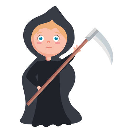 boy with grim reaper costumeのイラスト素材