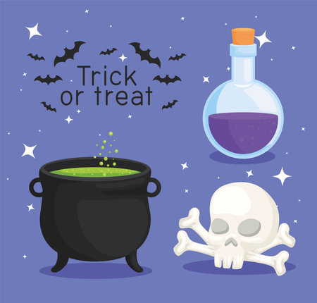 Trick or treat halloween iconsのイラスト素材