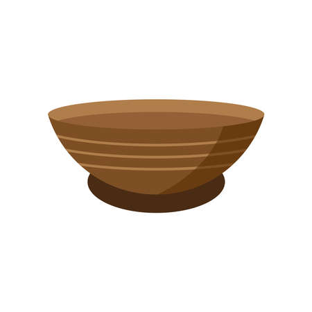 wooden bowl utensil kitchen iconのイラスト素材