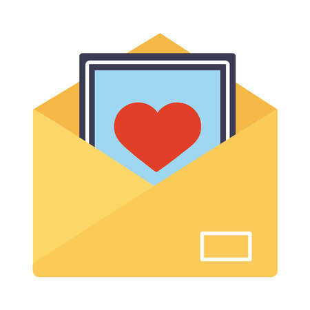 Love card with heart on white backgroundのイラスト素材