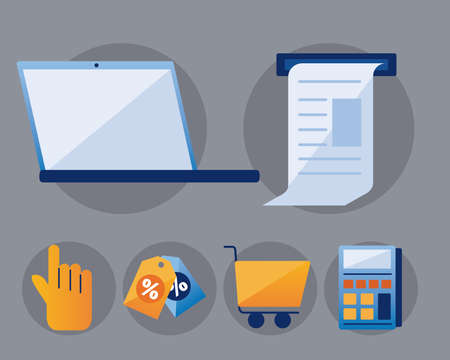 Payment solutions symbols on gray backgroundのイラスト素材