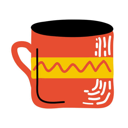 coffee mug on white backgroundのイラスト素材