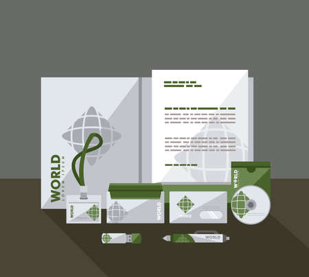 corporate identity set of symbols on gray backgroundのイラスト素材