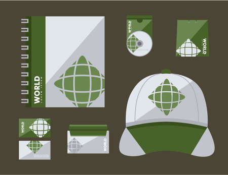 corporate identity symbols on brown backgroundのイラスト素材