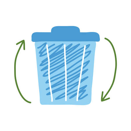 Recycle trash on white backgroundのイラスト素材