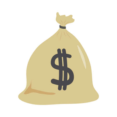 Money bag on white backgroundのイラスト素材