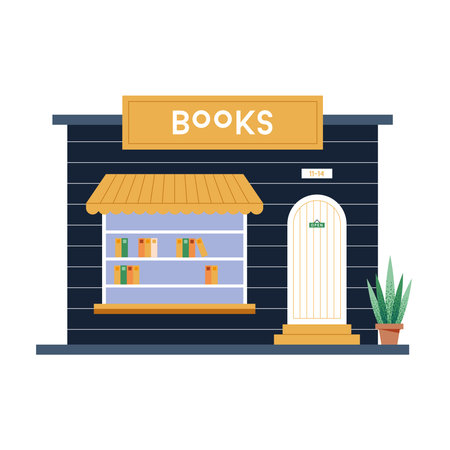 books store on white backgroundのイラスト素材