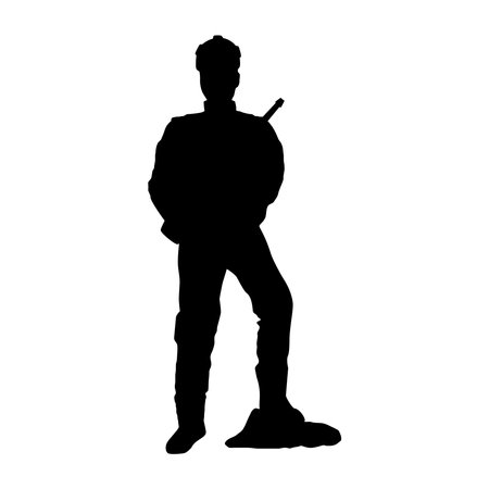 military standing with rifleのイラスト素材