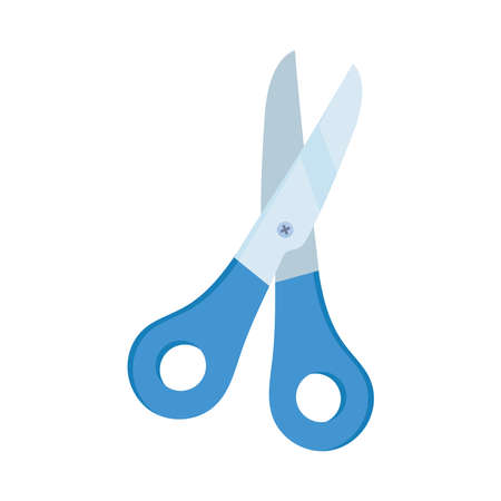 blue scissors supplyのイラスト素材