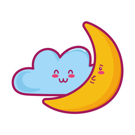 moon and cloudのイラスト素材