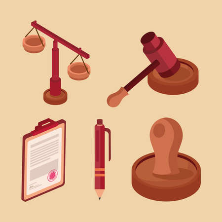 five legal advice iconsのイラスト素材