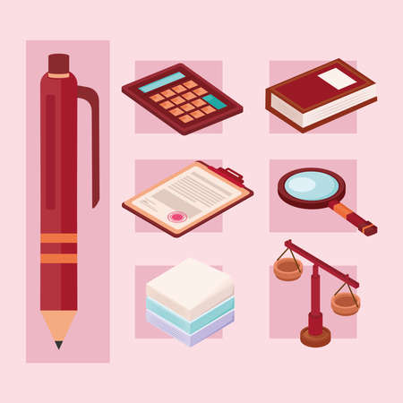 seven legal advice iconsのイラスト素材
