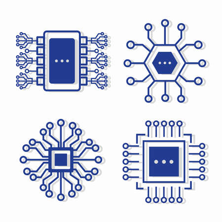 four electronic circuits iconsのイラスト素材