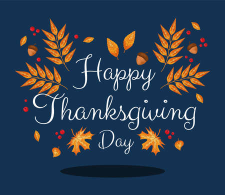 happy thanksgiving cardのイラスト素材