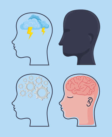 four mental health profilesのイラスト素材