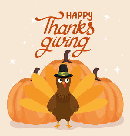 happy thanksgiving posterのイラスト素材