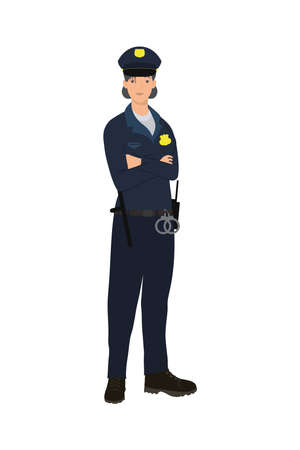 female police profession worker characterのイラスト素材