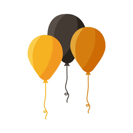 golden and black balloons heliumのイラスト素材