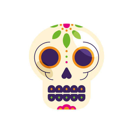 mexican skull head traditional iconのイラスト素材