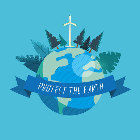 environment campaign poster with earth planetのイラスト素材