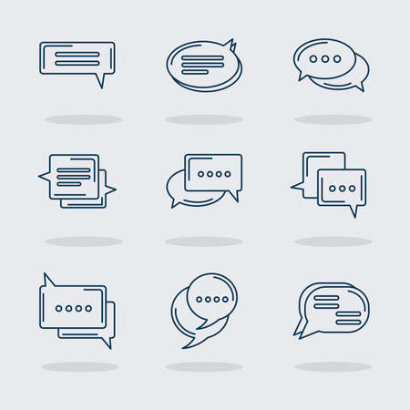 nine chat iconsのイラスト素材