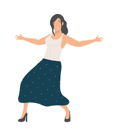 happy young woman smiling characterのイラスト素材