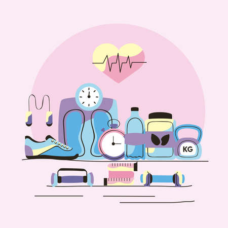 eleven healthy lifestyle set iconsのイラスト素材