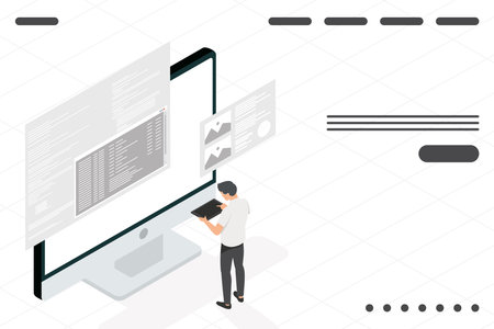 software developer in desktop character