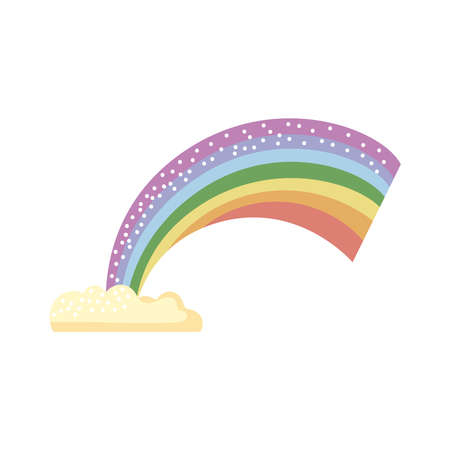 ireland rainbow with cloud iconのイラスト素材