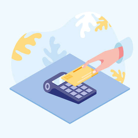 cretit card and voucher mobile businessのイラスト素材