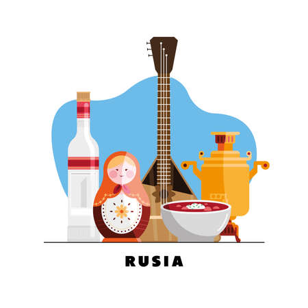 russia country culture set iconsのイラスト素材