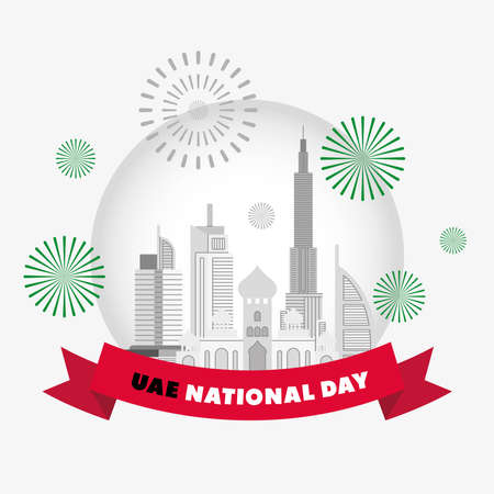 UAE national day celebration postcardのイラスト素材