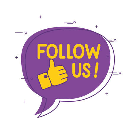 bubble with follow usのイラスト素材