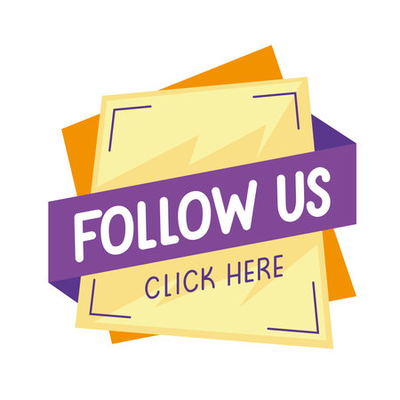 follow us in ribbonのイラスト素材