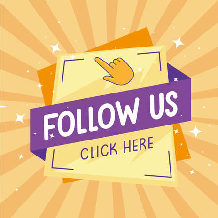 follow us labelのイラスト素材