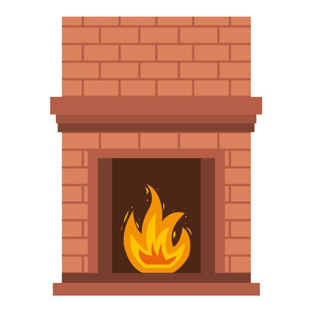 fireplace house indoorのイラスト素材