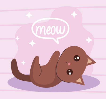 cute cat lying downのイラスト素材