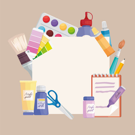 artist tools square frameのイラスト素材