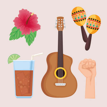 five cuba country iconsのイラスト素材