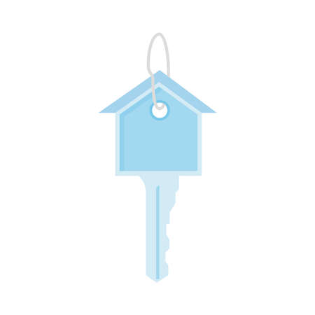 blue keychain icon over whiteのイラスト素材