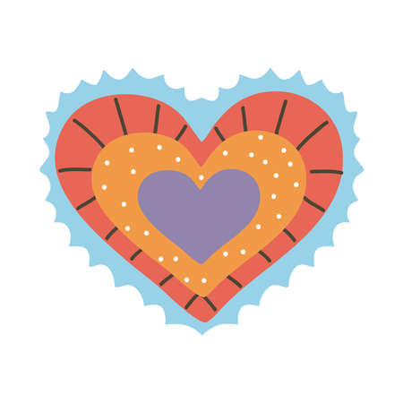 pretty decorated heart with peaksのイラスト素材