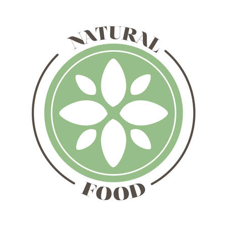 natural label icon over whiteのイラスト素材