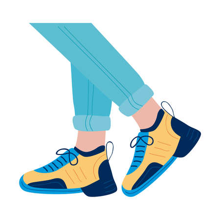cute sneakers illustration over whiteのイラスト素材