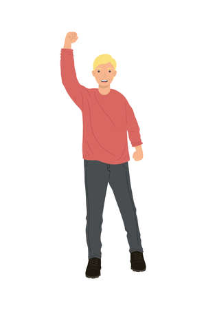 nice guy protesting over whiteのイラスト素材