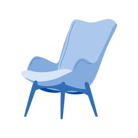 great blue chair over whiteのイラスト素材