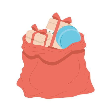 red gift bag over whiteのイラスト素材