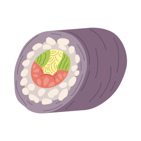sushi roll design over whiteのイラスト素材