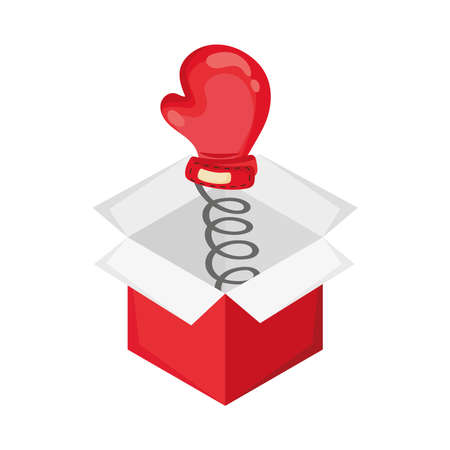 boxing glove in surprise boxのイラスト素材
