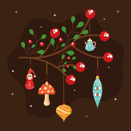 christmas decorations hangingのイラスト素材